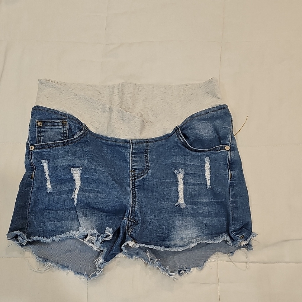 Maternity Blue Denim Women's Shorts